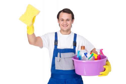Local cleaners working in a Tooting flat with limited access