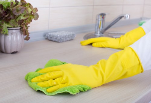 Local cleaners carrying out a detailed bathroom deep clean in Tooting