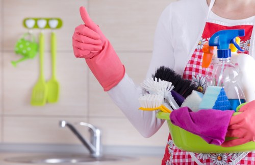 Local cleaning team preparing a flat after renovation work in Tooting