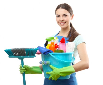Carpet cleaning equipment and treated flooring inside a property