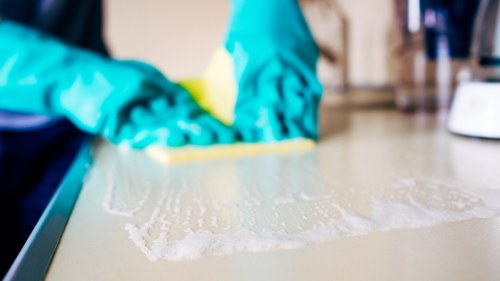Tooting carpet cleaners restoring a carpet with careful attention