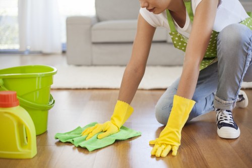 Bathroom cleaning during a short-let turnover in Tooting